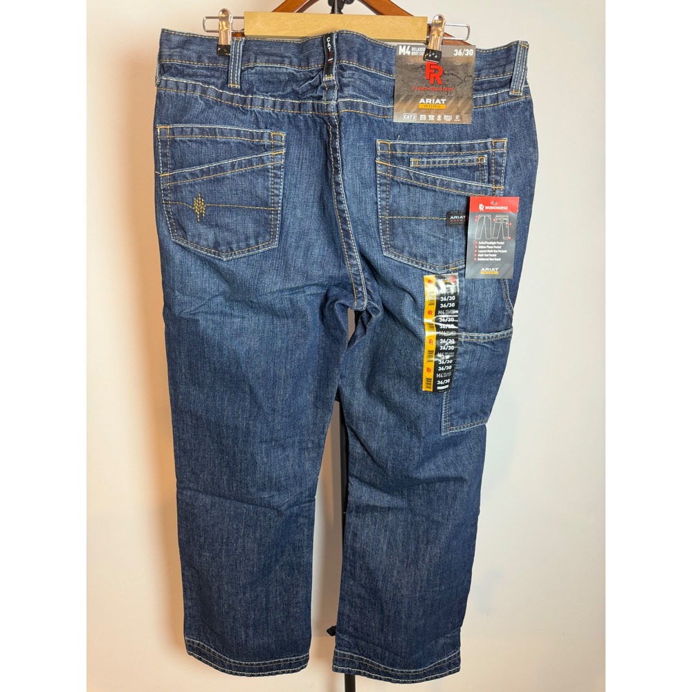 Ariat Work M4 Relaxed Boot Cut FR Jeans Mens 36x30 Flame Resistant Blue Denim